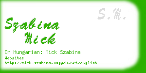 szabina mick business card